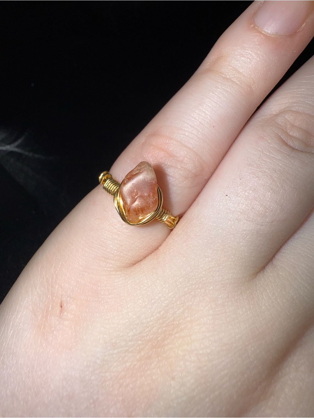 Sunstone Gemstone Wire Wrapped Ring